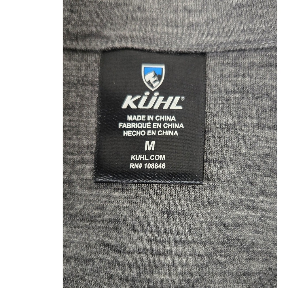 Kuhl Revel 1/4 Zip Sweater 100% Merino Wool Thumbholes Pullover Gray Men's M EUC - Picture 3 of 13
